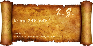 Kiss Zénó névjegykártya